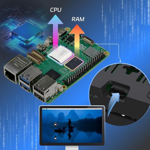 TRASKIT Basic kit for Raspberry Pi 5 2GB RAM,27W PD Power Supply,PI5 Case, Active Cooler and Pi 5 2GB Single Board Included in Saudi Arabia