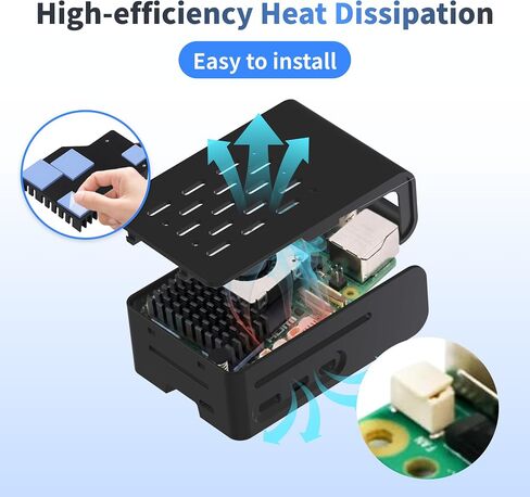 TRASKIT Basic kit for Raspberry Pi 5 2GB RAM,27W PD Power Supply,PI5 Case, Active Cooler and Pi 5 2GB Single Board Included in Saudi Arabia