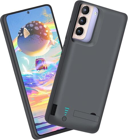 Sitong Upgraded Battery Case for Samsung Galaxy S21 5G, 4800mAh Rechargeable Extended Battery Charging Charger Case, Add 100% Extra Juice (6.2 Inches) Black in Kuwait