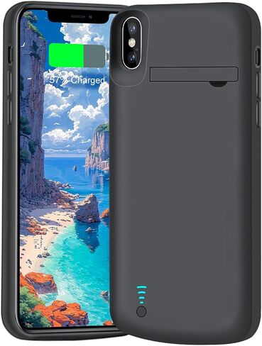 [New Battery Case for iPhone Xs Max, 5000mAh Rechargeable Extended Battery Charging Charger Case (6.5 Inches) Black in Kuwait