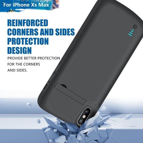 [New Battery Case for iPhone Xs Max, 5000mAh Rechargeable Extended Battery Charging Charger Case (6.5 Inches) Black in Kuwait