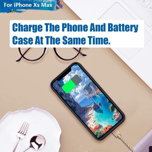 [New Battery Case for iPhone Xs Max, 5000mAh Rechargeable Extended Battery Charging Charger Case (6.5 Inches) Black in Kuwait