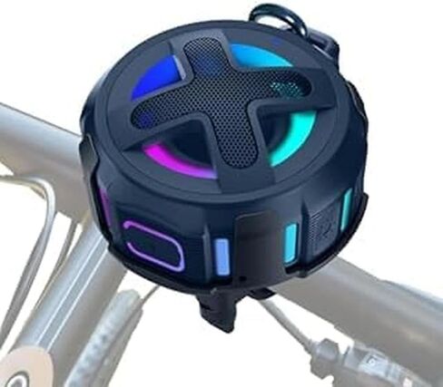 Upgraded, Pro Bike Speaker, with Pro Handlebar Mount, Bluetooth V5.4, IPX7 Waterproof, Silicone Case, Broadcast Navigation,10W Bassup, 15-24H Playtime, Hook, Bicycle, Motorcycle, Bike Accessories in Saudi Arabia