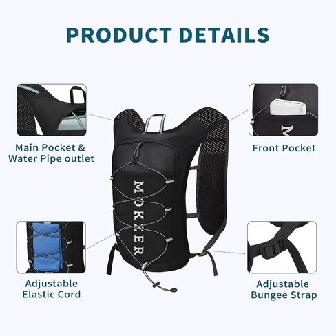 Hydration Backpack Running Vest with 2L Water Bladder for Women Men in Saudi Arabia