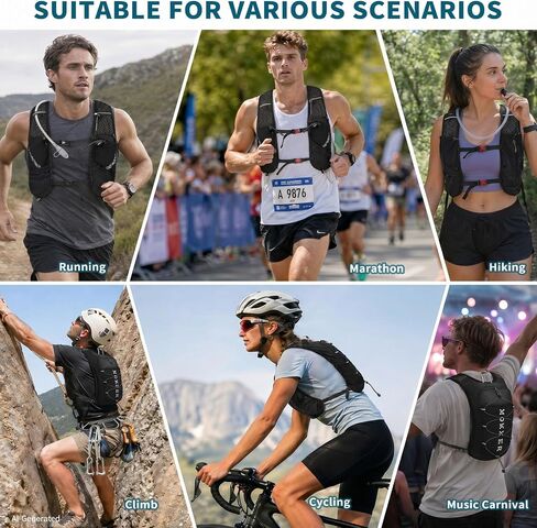Hydration Backpack Running Vest with 2L Water Bladder for Women Men in Saudi Arabia
