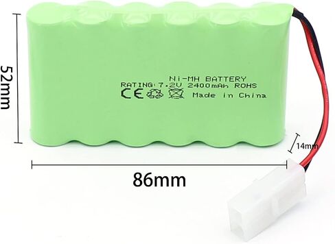 7.2V 2400mAh Ni-MH Battery with Tamiya Connector for RC Car Remote Toy in Kuwait