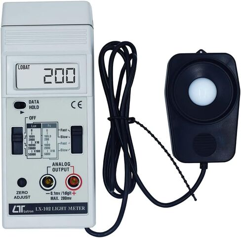 Digital Handheld calibrated Lux Meter (Range: 50,000 Lux) for Photography, Stadiums, Clean Rooms, Theatres Alongwith Factory Calibration Certificate Model: LX-102 in Saudi Arabia