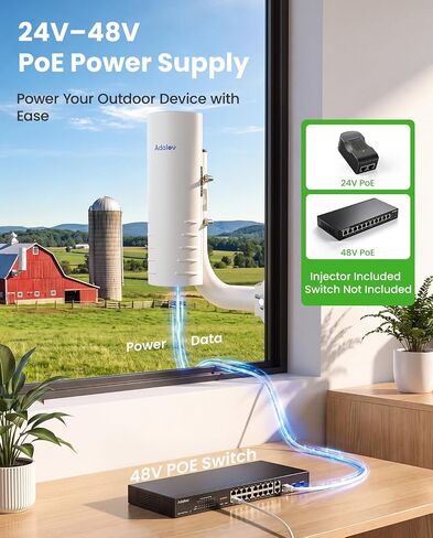 AdaLov CPE361 5KM Outdoor Wireless Bridge 5.8GHz Gigabit Network Extension in Saudi Arabia