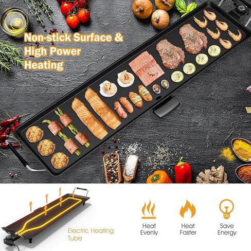 35 Inch 2000W Nonstick Electric Teppanyaki Grill in Kuwait