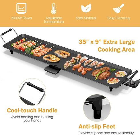 35 Inch 2000W Nonstick Electric Teppanyaki Grill in Kuwait