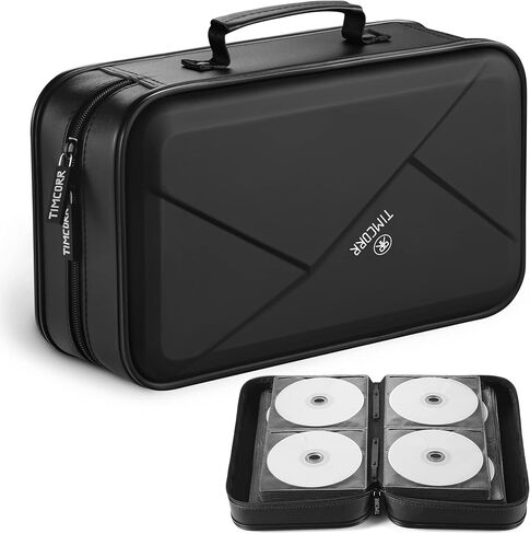 CD Case DVD Holder Storage: 144 Capacity DVD Cases Organizer Portable Wallet Storage - CD Plastic Protective Carrying Binder for Home Travel (Black) in Kuwait