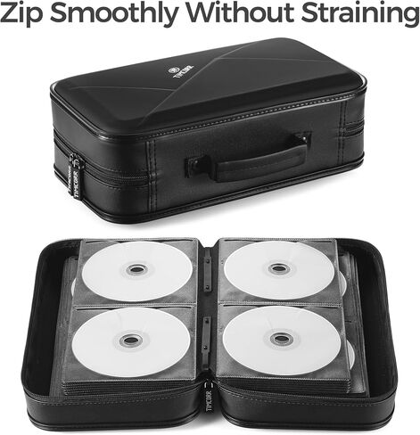 CD Case DVD Holder Storage: 144 Capacity DVD Cases Organizer Portable Wallet Storage - CD Plastic Protective Carrying Binder for Home Travel (Black) in Kuwait