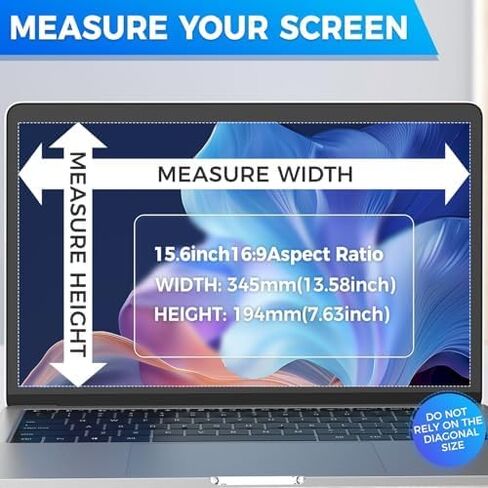 2Pack Magnetic Laptop Privacy Screen Filter 15.6 inch for 16:9 Widescreen Computer Monitor, Removable Anti Blue Light Privacy Shield, Anti-Glare Protector in Saudi Arabia