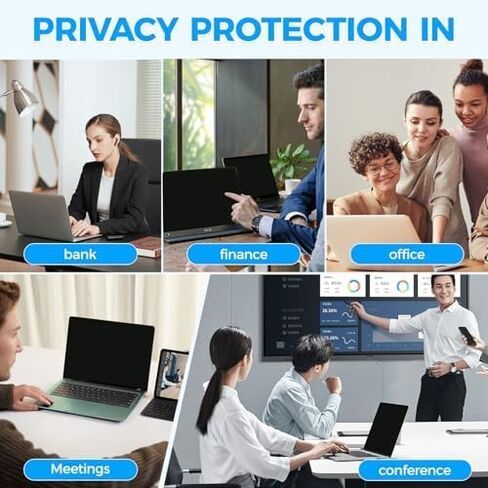 2Pack Magnetic Laptop Privacy Screen Filter 15.6 inch for 16:9 Widescreen Computer Monitor, Removable Anti Blue Light Privacy Shield, Anti-Glare Protector in Saudi Arabia