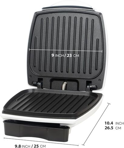 SugarWhisk 2 In 1 Hamburger Grill Maker, Electric Indoor Grill and Panini Press with Non-stick Grill Plates, 1200W, Easy to Clean and Store, White in Saudi Arabia