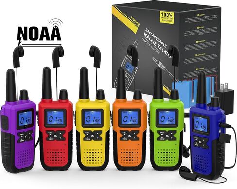 Topsung 6 Walkie Talkies Adults Long Range Rechargeable with Earpieces NOAA in Saudi Arabia