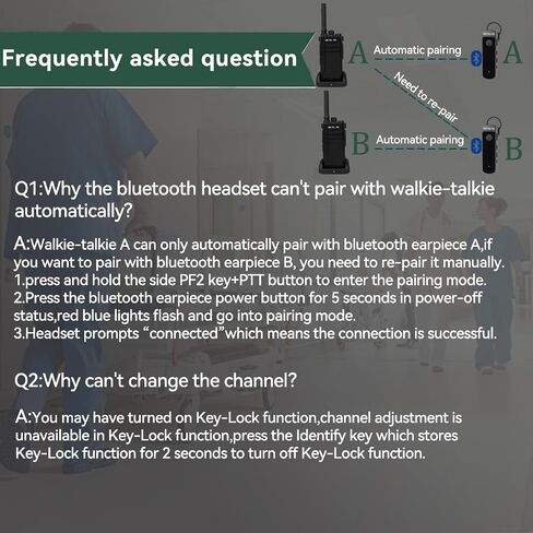 Retevis RB37 Bluetooth Two-Way Business Radios with Wireless Earpiece 2Pack in Saudi Arabia