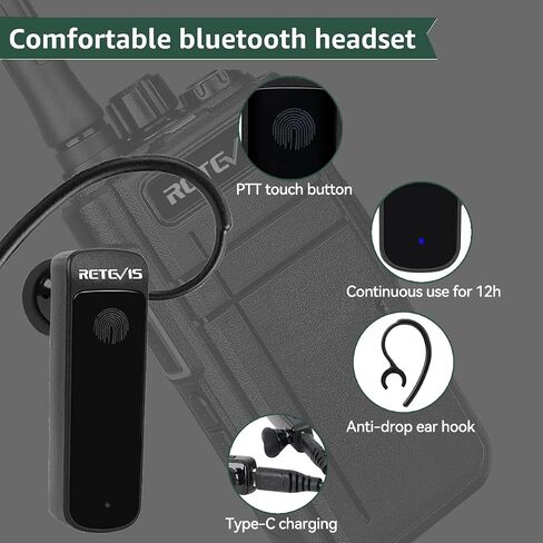 Retevis RB37 Bluetooth Two-Way Business Radios with Wireless Earpiece 2Pack in Saudi Arabia