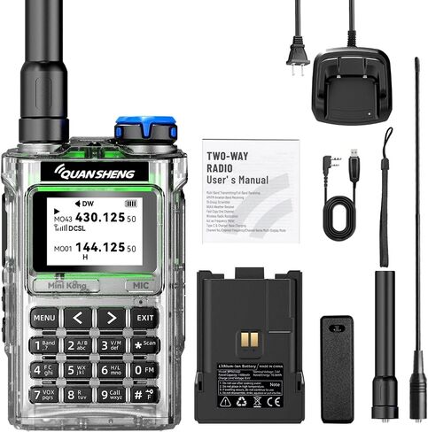 QUANSHENG UV-K1 Ham Radio Handheld, 2500mAh Battery, Multi-Band Walkie Talkie with Air Band Receive, NOAA Weather, Wireless Frequency Copy, Type-C, 200 Channels, Long Range Two Way Radio in Kuwait