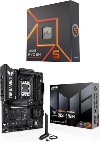 Micro Center AMD 9600X Processor with ASUS TUF GAM B850-E WiFi Motherboard in Kuwait