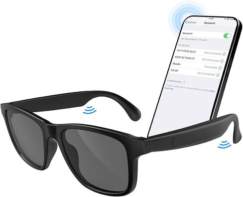 Smart Glasses for Women Men,Bluetooth Glasses with Photochromic Lenses,Built-in Mic & Speakers,Anti-Blue Light Lens with Hands-Free Listening Voice Control,Perfect for Indoor Outdoor in Saudi Arabia