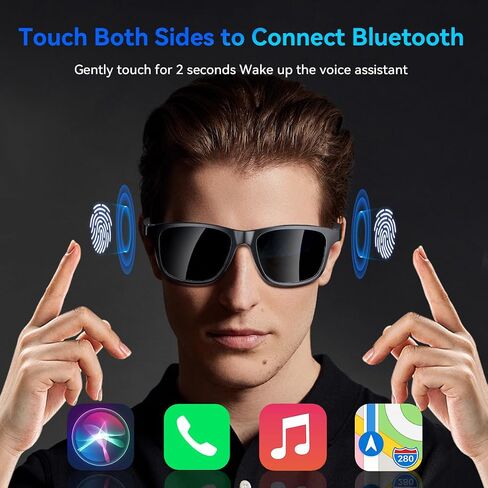 Smart Glasses for Women Men,Bluetooth Glasses with Photochromic Lenses,Built-in Mic & Speakers,Anti-Blue Light Lens with Hands-Free Listening Voice Control,Perfect for Indoor Outdoor in Saudi Arabia