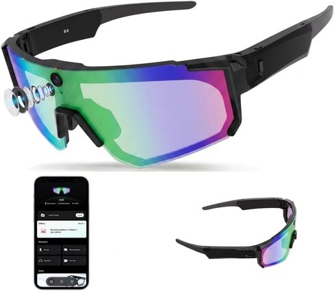 AI Smart Glasses with Camera for Cycling & Outdoor Sports - Blue in Saudi Arabia