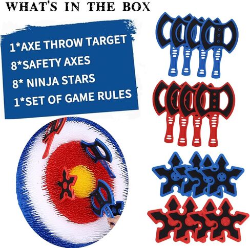 Stiatu Axe Throwing Game for Backyard,16 Throwing Axes Stars,Outdoor Games in Saudi Arabia