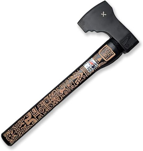 WATL Aztec: World Axe Throwing League Premium Competition Throwing Axe with Nylon Sheath and Nordic Engraved Hickory Wooden Handle (Reaper) in Saudi Arabia