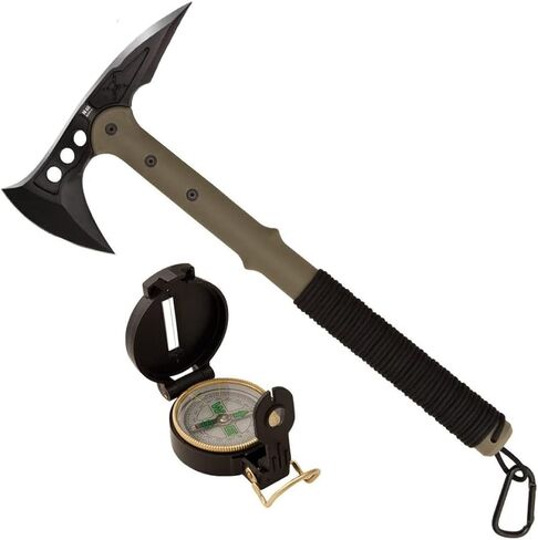 M48 Tactical Tomahawk Military Axe - Green/Black with Compass & Sheath in Saudi Arabia