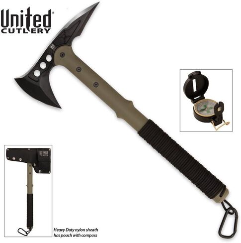 M48 Tactical Tomahawk Military Axe - Green/Black with Compass & Sheath in Saudi Arabia