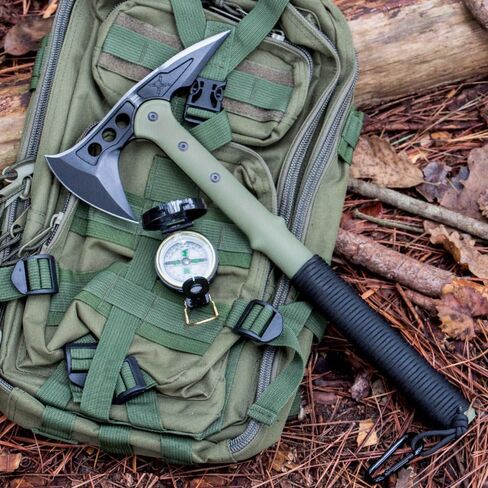 M48 Tactical Tomahawk Military Axe - Green/Black with Compass & Sheath in Saudi Arabia