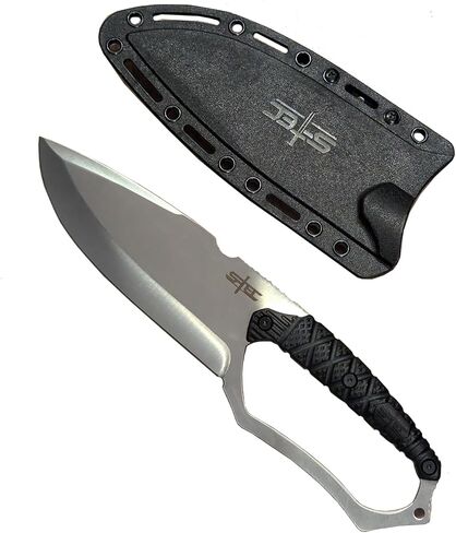 NLX 11" Silver Tanto Drop Point Style Machete and Outdoor Tools with Glass Breaker, Full Tang Stainless Steel Fixed Blade with ABS Sheath. Durable Gear for Camping, Hiking, Bushcraft, EDC Use in Saudi Arabia