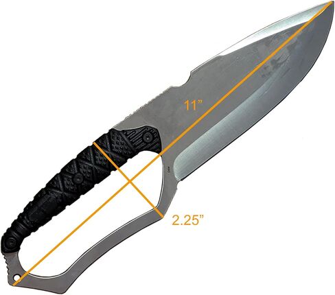 NLX 11" Silver Tanto Drop Point Style Machete and Outdoor Tools with Glass Breaker, Full Tang Stainless Steel Fixed Blade with ABS Sheath. Durable Gear for Camping, Hiking, Bushcraft, EDC Use in Saudi Arabia