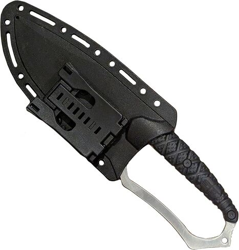 NLX 11" Silver Tanto Drop Point Style Machete and Outdoor Tools with Glass Breaker, Full Tang Stainless Steel Fixed Blade with ABS Sheath. Durable Gear for Camping, Hiking, Bushcraft, EDC Use in Saudi Arabia