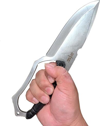 NLX 11" Silver Tanto Drop Point Style Machete and Outdoor Tools with Glass Breaker, Full Tang Stainless Steel Fixed Blade with ABS Sheath. Durable Gear for Camping, Hiking, Bushcraft, EDC Use in Saudi Arabia