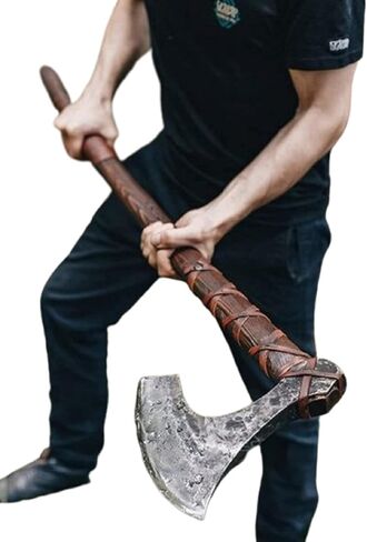 Forest Hunting |42"Two Handed Large Berserker Axe, Large Norse Axes,Scandinavian Style Viking Axe Double Headed ax, Real Battle ax, Wood Handle self Defense Weapons War Hatchet (Large Norse Axe) in Saudi Arabia