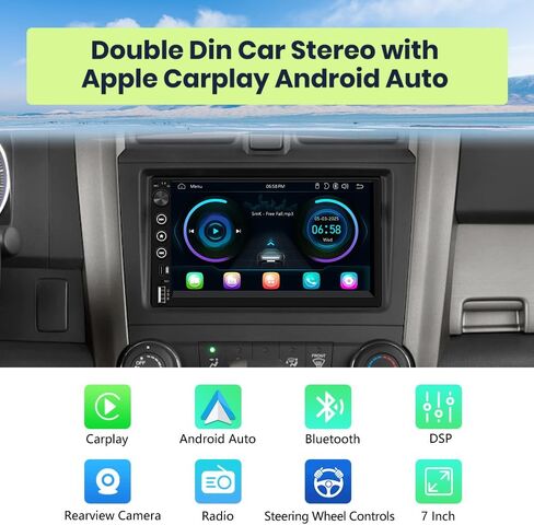 Double Din Car Radio with Wireless CarPlay & Android Auto 7 Inch in Saudi Arabia