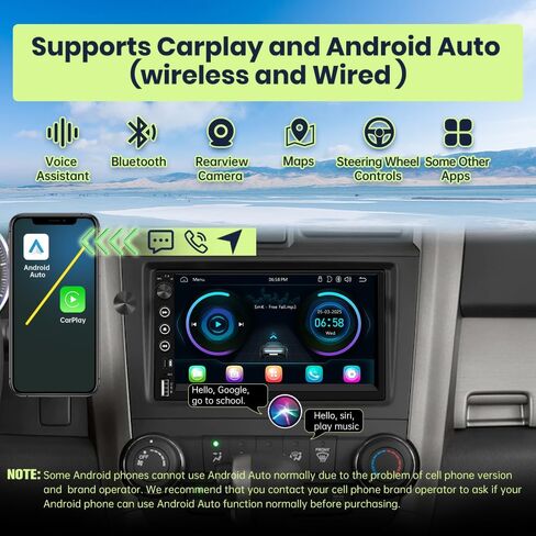 Double Din Car Radio with Wireless CarPlay & Android Auto 7 Inch in Saudi Arabia