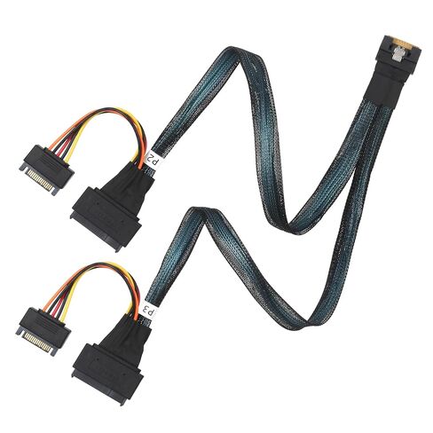 كابل SlimSAS SFF-8654 8i إلى Dual U.2 SFF-8639 NVMe 0.5 متر in Kuwait