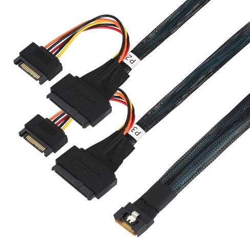 كابل SlimSAS SFF-8654 8i إلى Dual U.2 SFF-8639 NVMe 0.5 متر in Kuwait