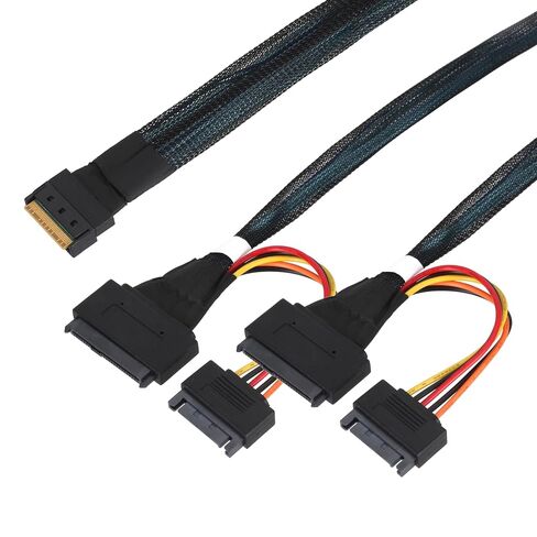 كابل SlimSAS SFF-8654 8i إلى Dual U.2 SFF-8639 NVMe 0.5 متر in Kuwait