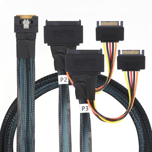 كابل SlimSAS SFF-8654 8i إلى Dual U.2 SFF-8639 NVMe 0.5 متر in Kuwait
