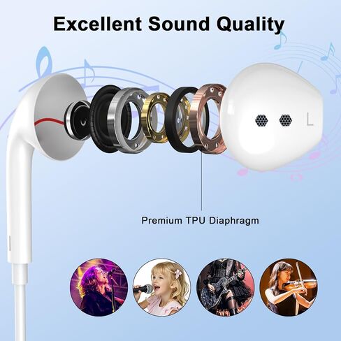 قطعتان من سماعات الأذن السلكية USB C لهاتف iPhone 17 16 Pro Max 15 في الأذن in Kuwait