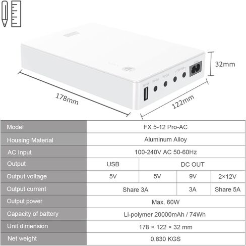 Mini UPS Battery Backup for Router, Modem, Security Camera in Saudi Arabia