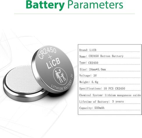 LiCB 10 Pack CR2450 Battery 3V Lithium CR 2450 in Saudi Arabia