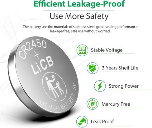 LiCB 10 Pack CR2450 Battery 3V Lithium CR 2450 in Saudi Arabia