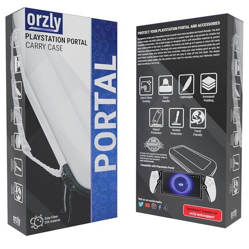 Orzly Carry Case designed for Playstation Portal remote player for PS5 Console holds accessories, Travel and Storage Protection for headset charger and more PINK/GREY - Gift box edition in Saudi Arabia