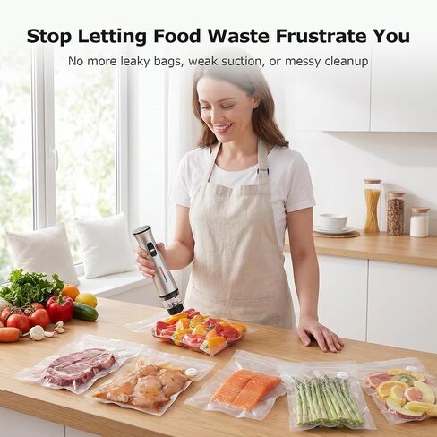 Bonsenkitchen Handheld Vacuum Sealer for Travel, 30 Reusable Bags in Saudi Arabia