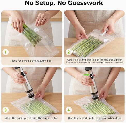 Bonsenkitchen Handheld Vacuum Sealer for Travel, 30 Reusable Bags in Saudi Arabia